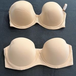 2 Calvin Klein Convertible Nude Strapless Bras Size 32C